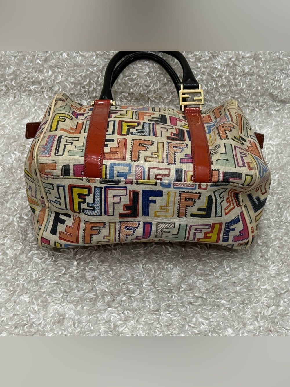Fendi Forever Bauletto Multicolored Boston Bag - Picture 7 of 16